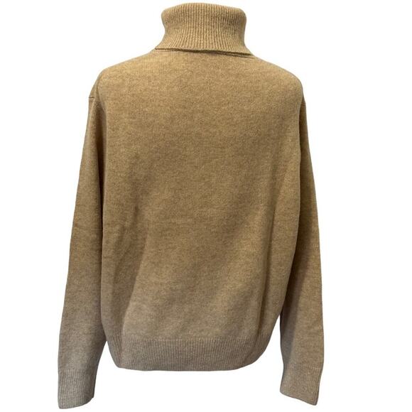 Uniqlo Wool Funnel Turtleneck Sweater size M NEW Tan Slouch Shoulder - Picture 9 of 9